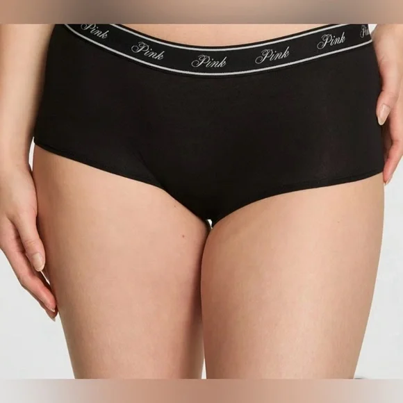 PINK VS LOGO COTTON BOYSHORT PANTY - Picture 3 of 7
